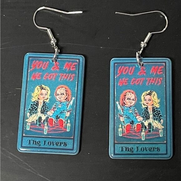 The lovers card Chucky earrings - Picture 1 of 2